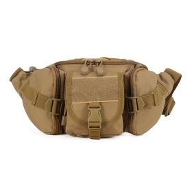 Outdoor military fan tactical belt bag (Color: Brown)