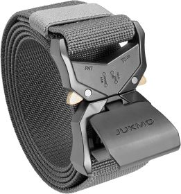 JUKMO Tactical Belt;  Military Hiking Rigger 1.5" Nylon Web Work Belt with Heavy Duty Quick Release Buckle (Color: gray, size: M)