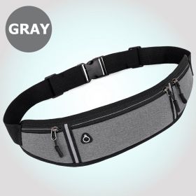Small Fitness Waist Bag (Fit Up To 75kg) With Adjustable Strap For Hiking Running Outdoor Traveling (Color: gray)
