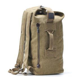 Men's Canvas Backpack Rucksack Hiking Travel Duffle Bag Military Handbag Satchel (Capacity: 35L Plus, Color: Army Green)